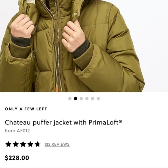NWOT J. Crew Chateau Puffer Jacket Coat With PrimaLoft Yellow Gold AF012 Medium - Picture 9 of 13